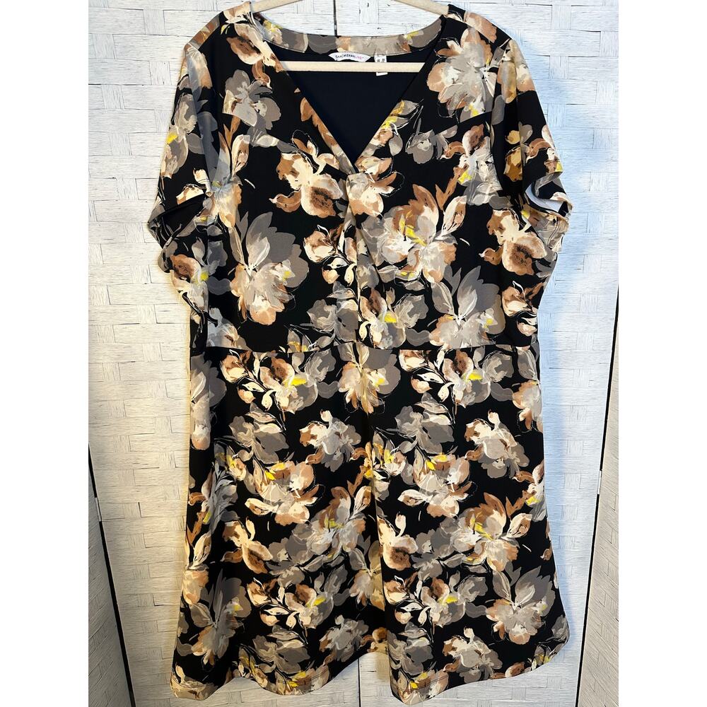 Isaac Mizrahi womens dress floral short‎ sleeve a-line romantic feminine plus sz
